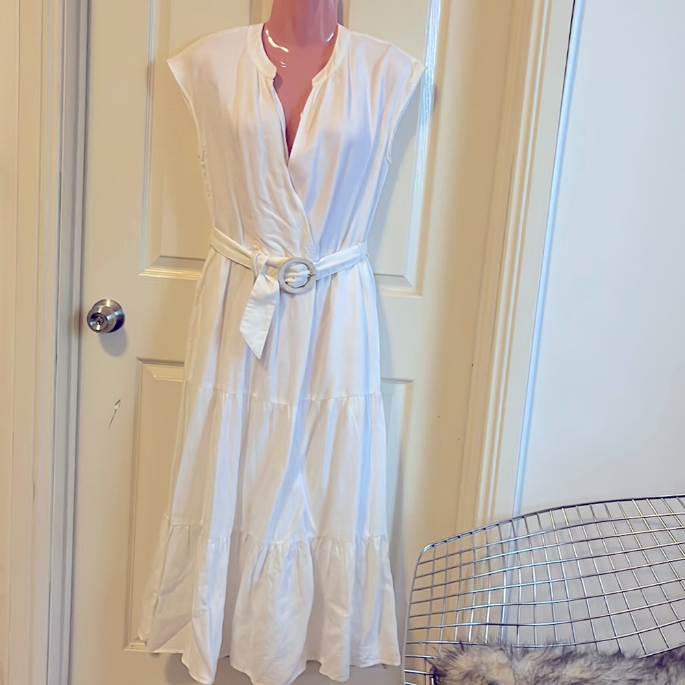 French connection white linen dress - Picture 1 of 7